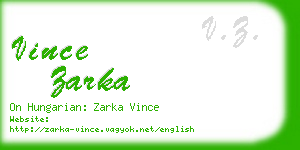 vince zarka business card